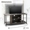 Gray TV Stand Media Console with Cable Management Adjustable Shelves Side Storage USB Charging